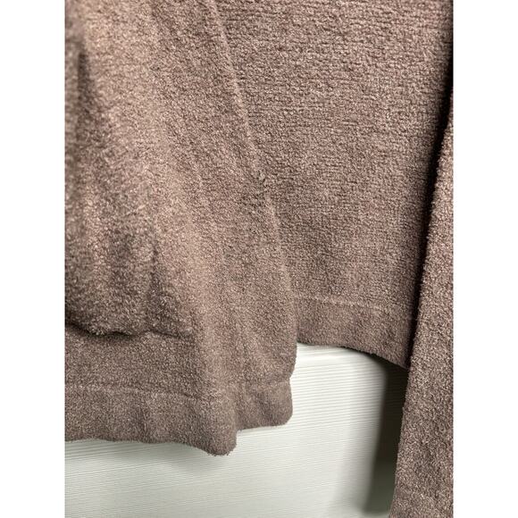 Barefoot Dreams Resort Cardi Hooded brown Knit Sweater CozyChic Lite Sz MED - Picture 9 of 10